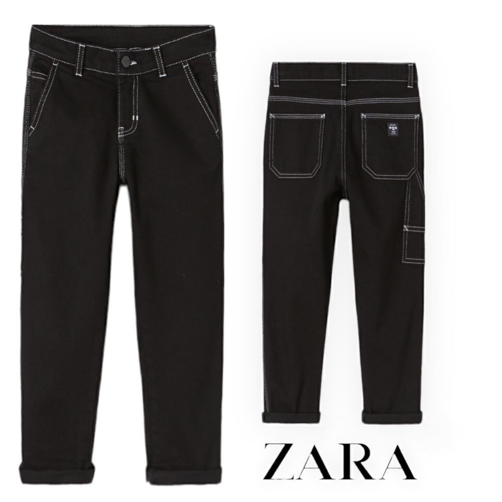 ZARA Kids | Black | WORKER JEANS WITH TOPSTITCHING
